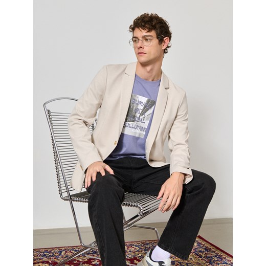 Sinsay - Koszulka z nadrukiem - fioletowy Sinsay L Sinsay