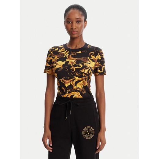 Versace Jeans Couture T-Shirt 79HAH608 JS504 Czarny Slim Fit ze sklepu MODIVO w kategorii Bluzki damskie - zdjęcie 184730271