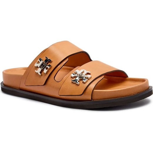 TORY BURCH Skórzane klapki T LOCK ze sklepu Gomez Fashion Store w kategorii Klapki damskie - zdjęcie 184732091