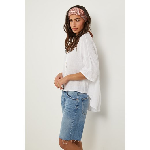 Le Monde du Lin Lniana bluzka w kolorze białym Le Monde Du Lin 38/40 promocyjna cena Limango Polska