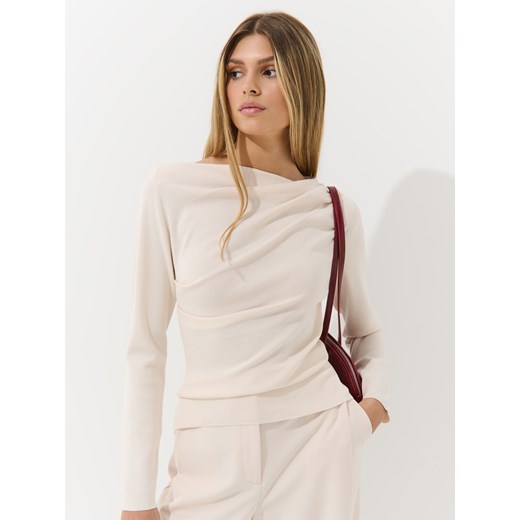 Mohito - Sweter z marszczeniami - kremowy Mohito S Mohito