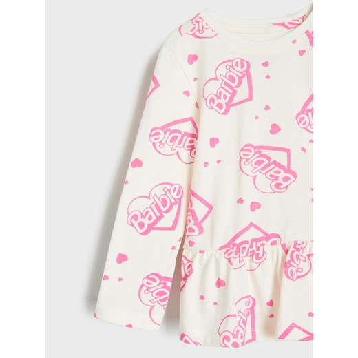 Sinsay - Koszulka z baskinką Barbie - kremowy Sinsay 104 (3-4 l) Sinsay