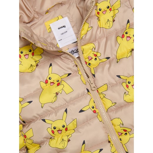 Sinsay - Kurtka pikowana Pokemon - beżowy Sinsay 98 (2-3 l) Sinsay