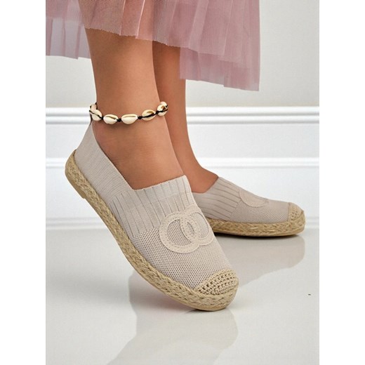 Aurelia Espadryle Royalfashion Beżowe – Płaskie wsuwane buty damskie Royalfashion.pl 38 royalfashion.pl okazja
