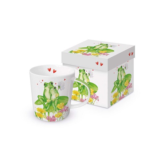 ppd Kubek jumbo &quot;Tina &amp; Tom&quot; w kolorze biało-zielono-żółtym - 400 ml ze sklepu Limango Polska w kategorii Kubki - zdjęcie 184738302