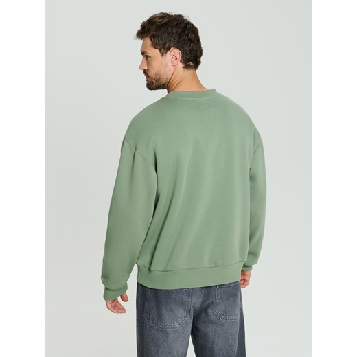 Sinsay - Bluza basic comfort fit - zielony Sinsay S Sinsay