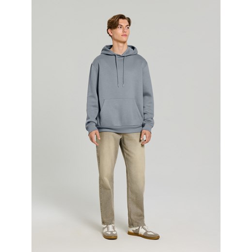 Sinsay - Bluza hoodie basic - niebieski Sinsay 3XL Sinsay