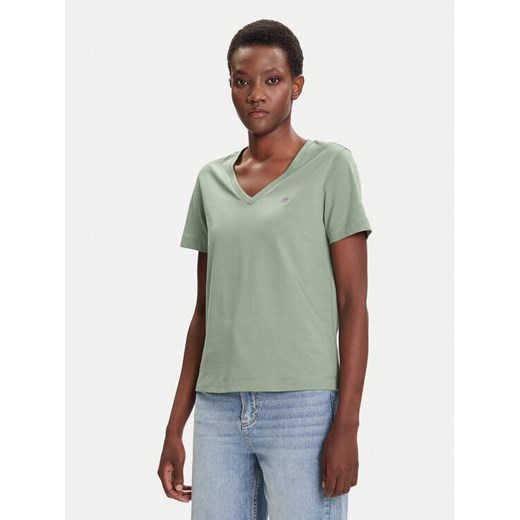 Gant T-Shirt Shield 4200750 Zielony Regular Fit ze sklepu MODIVO w kategorii Bluzki damskie - zdjęcie 184738834