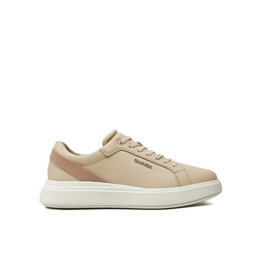 Calvin Klein Sneakersy Low Top Lace Up W/ Stripe HM0HM01494 Beżowy ze sklepu MODIVO w kategorii Buty sportowe męskie - zdjęcie 184738850