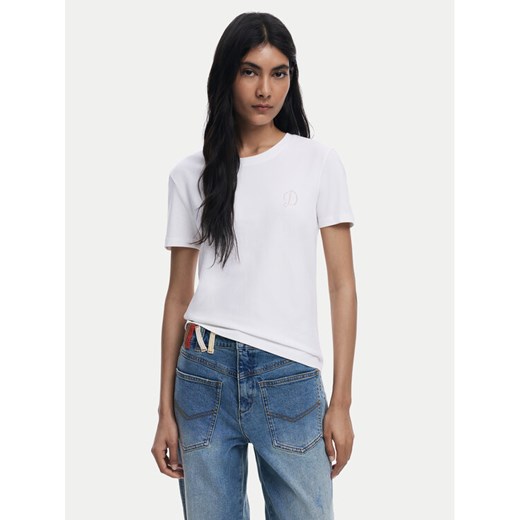 Desigual T-Shirt Amber 25WWTK07 Biały Regular Fit ze sklepu MODIVO w kategorii Bluzki damskie - zdjęcie 184738854