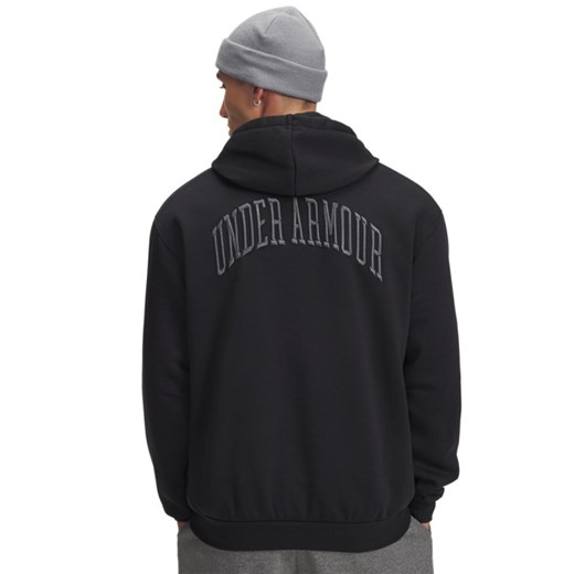 Męska bluza nierozpinana z kapturem Under Armour UA Icon Flc Graphic Top - czarna ze sklepu Sportstylestory.com w kategorii Bluzy męskie - zdjęcie 184739512