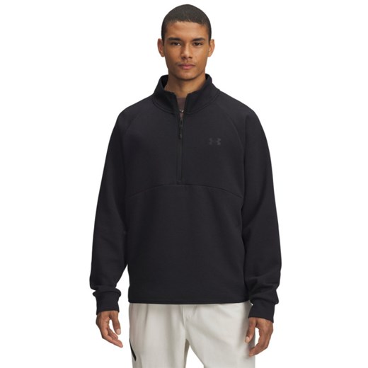 Męska bluza bez kaptura Under Armour UA Unstoppable Flc Half Zip - czarna ze sklepu Sportstylestory.com w kategorii Bluzy męskie - zdjęcie 184739523
