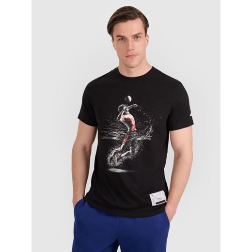 Męski t-shirt z nadrukiem 4F 4FRAW25TTSHM3318 - czarny ze sklepu Sportstylestory.com w kategorii T-shirty męskie - zdjęcie 184739612