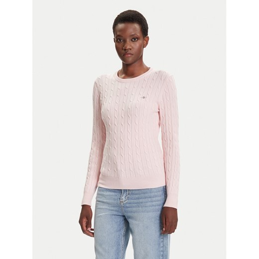 Gant Sweter 4800100 Różowy Slim Fit ze sklepu MODIVO w kategorii Swetry damskie - zdjęcie 184741311