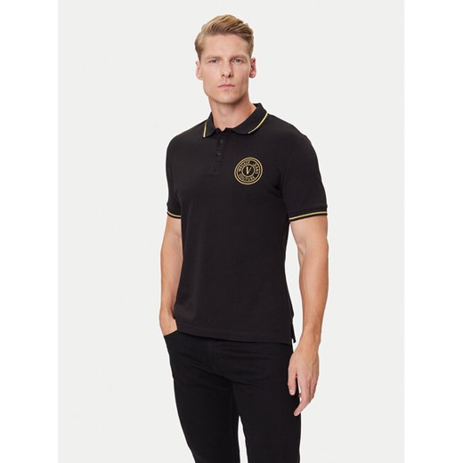 Versace Jeans Couture Polo 79GAGT00 CJ01T Czarny Slim Fit ze sklepu MODIVO w kategorii T-shirty męskie - zdjęcie 184741312