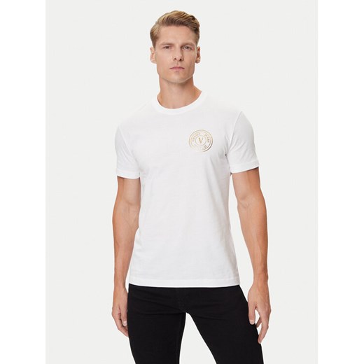 Versace Jeans Couture T-Shirt 79GAHT00 CJ00T Biały Regular Fit ze sklepu MODIVO w kategorii T-shirty męskie - zdjęcie 184741314