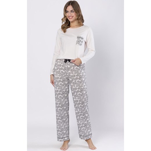 Bawełniana piżama damska Baśka 1698, Kolor piaskowy, Rozmiar M, Leveza ze sklepu Primodo w kategorii Piżamy damskie - zdjęcie 184741502