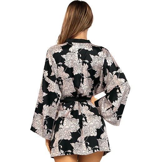 Szlafrok damski Perla, Kolor czarny-wzór, Rozmiar M, Wies-MANN ze sklepu Primodo w kategorii Szlafroki damskie - zdjęcie 184741531