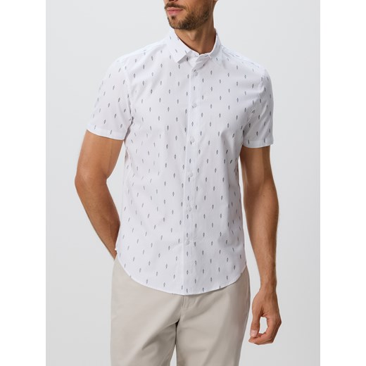 Reserved - Bawełniana koszula slim fit - granatowy ze sklepu Reserved w kategorii Koszule męskie - zdjęcie 184743463