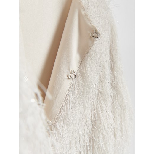 Reserved - Marynarka z metalizowaną nicią - kremowy Reserved L Reserved