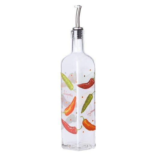 Trendy Kitchen by EXCÉLSA Dozownik oleju &quot;Chili&quot; ze wzorem - 470 ml ze sklepu Limango Polska w kategorii Naczynia - zdjęcie 184746491