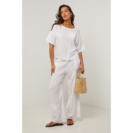 Le Monde du Lin Lniana bluzka w kolorze białym ze sklepu Limango Polska w kategorii Bluzki damskie - zdjęcie 184746572