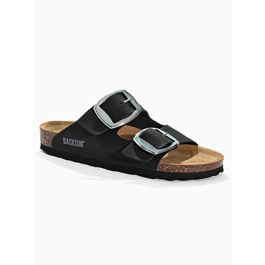 BACKSUN Skórzane klapki &quot;Londrina&quot; w kolorze czarnym 39 promocja Limango Polska