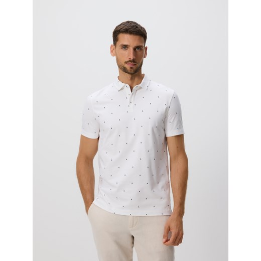 Reserved - Koszulka polo regular fit - biały ze sklepu Reserved w kategorii T-shirty męskie - zdjęcie 184748754