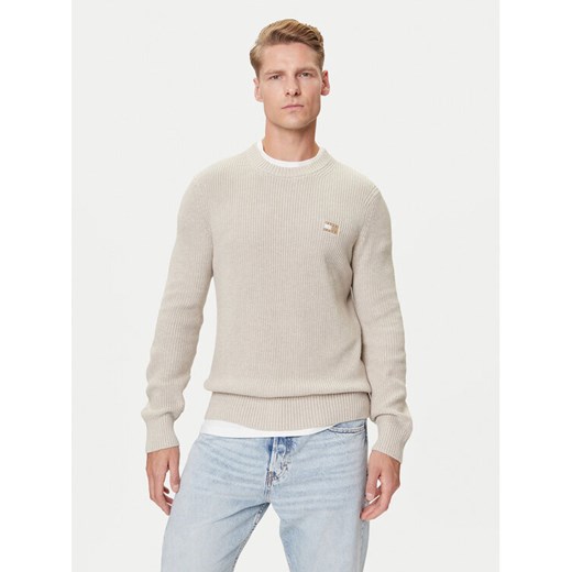 Tommy Jeans Sweter DM0DM21652 Beżowy Slim Fit ze sklepu MODIVO w kategorii Swetry męskie - zdjęcie 184749450