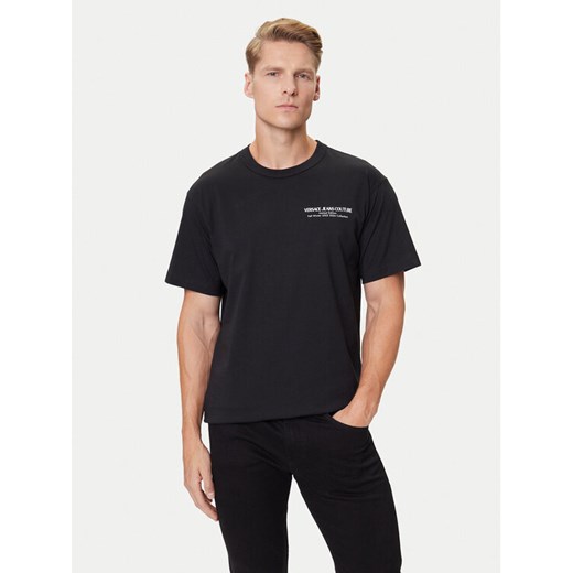 Versace Jeans Couture T-Shirt 79GAHE10 CJ00E Czarny Regular Fit ze sklepu MODIVO w kategorii T-shirty męskie - zdjęcie 184749473