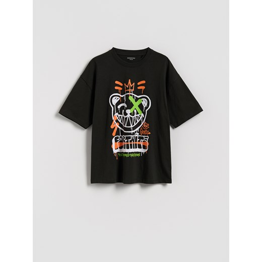 Reserved - T-shirt z nadrukiem Fortnite - czarny ze sklepu Reserved w kategorii T-shirty chłopięce - zdjęcie 184749903