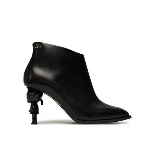 Botki KARL LAGERFELD Nft Heel Zip KL39135 Czarny ze sklepu eobuwie.pl w kategorii Botki - zdjęcie 184750330