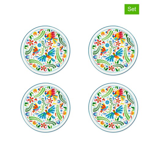 Trendy Kitchen by EXCÉLSA Talerze (4 szt.) &quot;Mexican Flow&quot; w kolorze białym ze wzorem do pizzy - Ø 31 cm ze sklepu Limango Polska w kategorii Talerze - zdjęcie 184752143