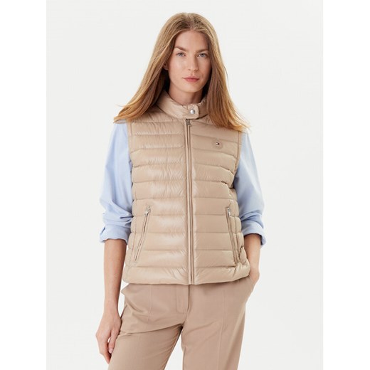 Tommy Hilfiger Bezrękawnik WW0WW45499 Beżowy Regular Fit ze sklepu MODIVO w kategorii Kamizelki damskie - zdjęcie 184752941