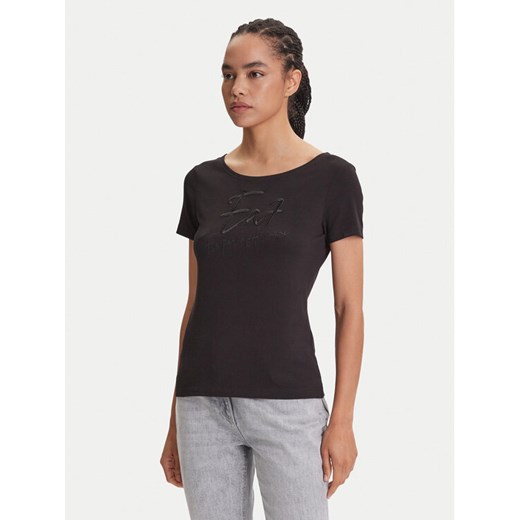 EA7 Emporio Armani T-Shirt 7W000184 AF10373 UC001 Czarny Regular Fit ze sklepu MODIVO w kategorii Bluzki damskie - zdjęcie 184752950