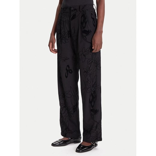Desigual Spodnie materiałowe Flock 25WWPW05 Czarny Regular Fit ze sklepu MODIVO w kategorii Spodnie damskie - zdjęcie 184753014