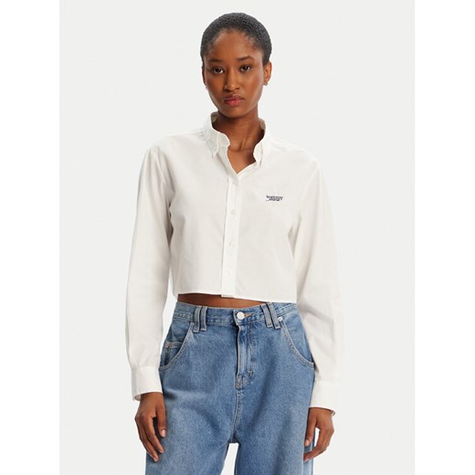 Tommy Jeans Koszula DW0DW21400 Biały Relaxed Fit ze sklepu MODIVO w kategorii Koszule damskie - zdjęcie 184754913