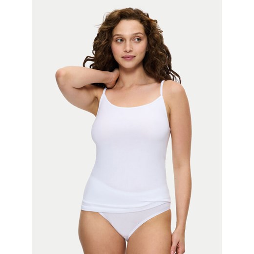 Triumph Top Sense Of Cotton 10224958 Biały Slim Fit ze sklepu MODIVO w kategorii Bluzki damskie - zdjęcie 184754914