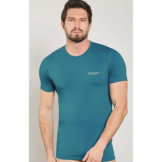 Kappa koszulka męska bawełniana z krótkim rękawem turkusowa K1304, Kolor turkusowy, Rozmiar M, Kappa ze sklepu Primodo w kategorii T-shirty męskie - zdjęcie 184755924