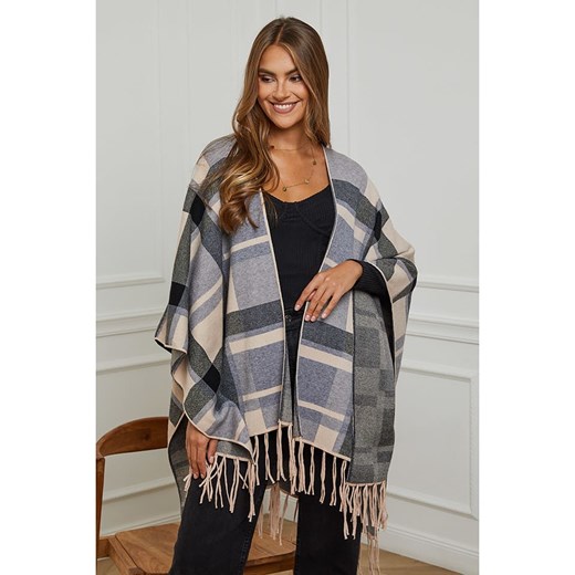 Soft Cashmere Ponczo w kolorze szaro-beżowym ze sklepu Limango Polska w kategorii Poncza - zdjęcie 184756832