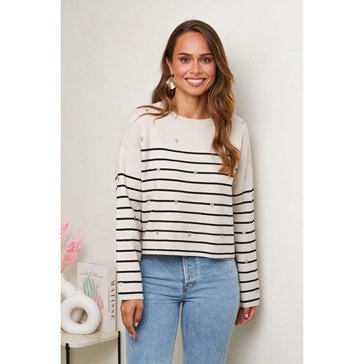 Soft Cashmere Sweter w kolorze beżowo-czarnym ze sklepu Limango Polska w kategorii Swetry damskie - zdjęcie 184756953