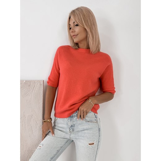 sweter castille koralowy one size ze sklepu UBRA w kategorii Swetry damskie - zdjęcie 184757761