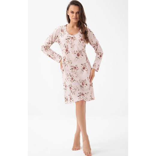 Damska koszula nocna oliwkowo-różowa 288, Kolor oliwkowo-różowy, Rozmiar XL, Luna ze sklepu Intymna w kategorii Koszule nocne - zdjęcie 184757981