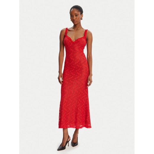 BARDOT Sukienka koktajlowa Alegra Stretch Lace 59964DB Czerwony Regular Fit ze sklepu MODIVO w kategorii Sukienki - zdjęcie 184758683