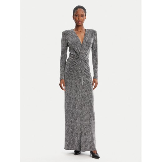 Simona Corsellini Sukienka wieczorowa A25CEAB10201 Srebrny Slim Fit ze sklepu MODIVO w kategorii Sukienki - zdjęcie 184758690