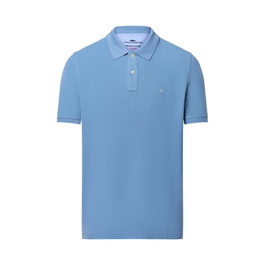 Fynch-Hatton Męska koszulka polo Mężczyźni Bawełna niebieski jednolity ze sklepu vangraaf w kategorii T-shirty męskie - zdjęcie 184758910