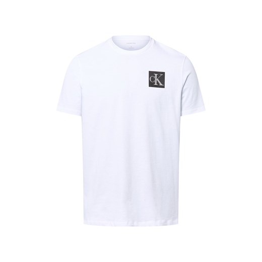 Calvin Klein Jeans Koszulka męska Mężczyźni Bawełna biały jednolity ze sklepu vangraaf w kategorii T-shirty męskie - zdjęcie 184758920