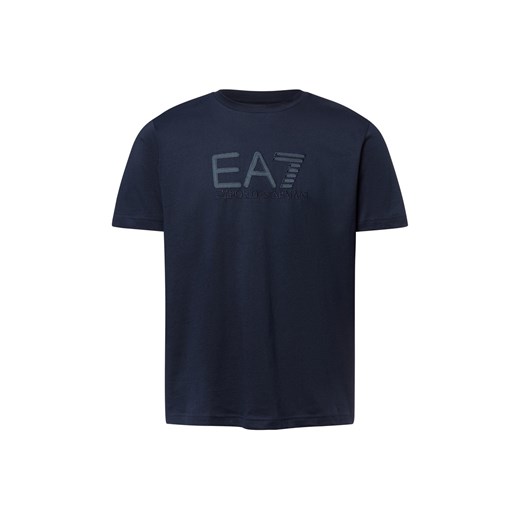 EA7 Emporio Armani Koszulka męska Mężczyźni Bawełna granatowy jednolity ze sklepu vangraaf w kategorii T-shirty męskie - zdjęcie 184758921
