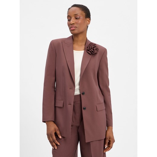 HUGO Długi blezer damski - Arosea Kobiety nugatowy jednolity ze sklepu vangraaf w kategorii Marynarki damskie - zdjęcie 184758981