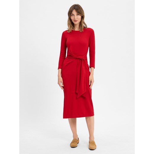 Lauren Ralph Lauren Damska sukienka z dżerseju Kobiety Bawełna czerwony jednolity ze sklepu vangraaf w kategorii Sukienki - zdjęcie 184759010